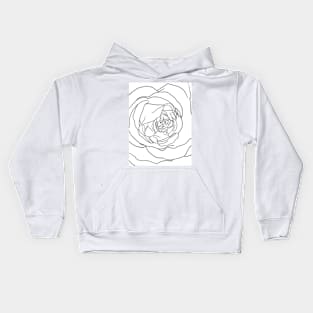 Rose petal Line art Kids Hoodie